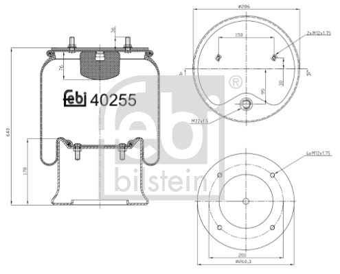 Burduf, suspensie pneumatica 40255 FEBI BILSTEIN