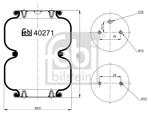 Burduf, suspensie pneumatica 40271 FEBI BILSTEIN