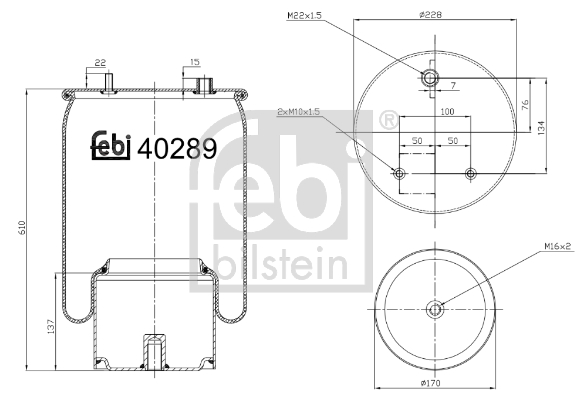 Burduf, suspensie pneumatica 40289 FEBI BILSTEIN