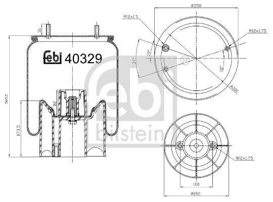 Burduf, suspensie pneumatica 40329 FEBI BILSTEIN