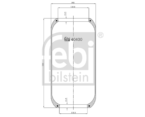 Burduf, suspensie pneumatica 40400 FEBI BILSTEIN