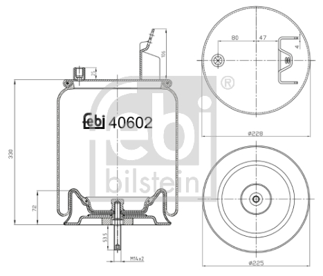 Burduf, suspensie pneumatica 40602 FEBI BILSTEIN