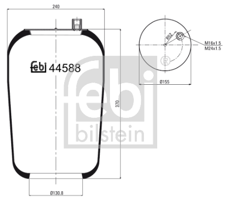 Burduf, suspensie pneumatica 44588 FEBI BILSTEIN