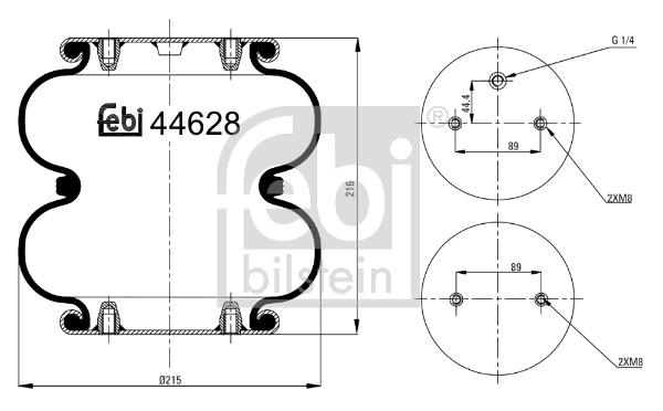 Burduf, suspensie pneumatica 44628 FEBI BILSTEIN