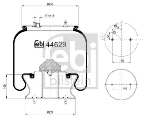 Burduf, suspensie pneumatica 44629 FEBI BILSTEIN