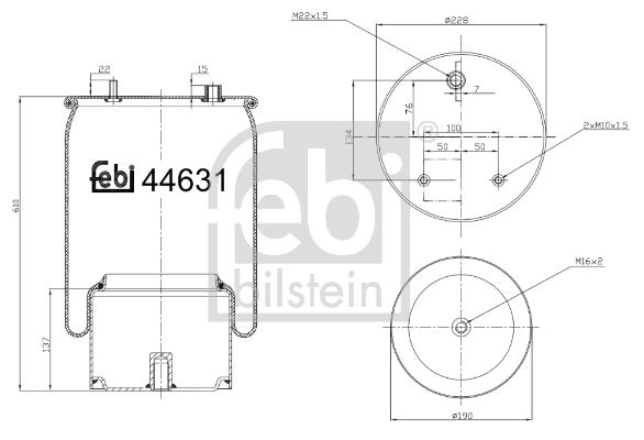 Burduf, suspensie pneumatica 44631 FEBI BILSTEIN