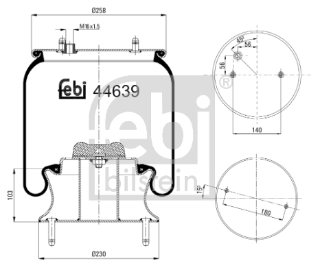 Burduf, suspensie pneumatica 44639 FEBI BILSTEIN