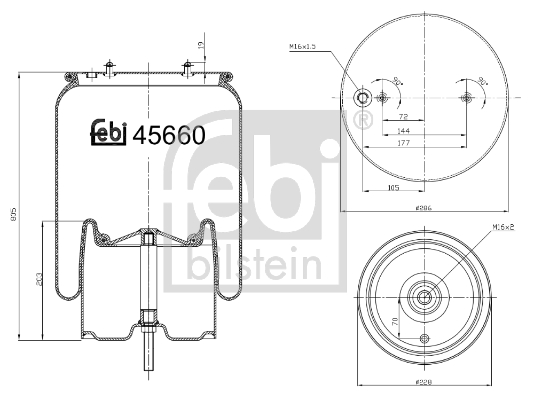 Burduf, suspensie pneumatica 45660 FEBI BILSTEIN