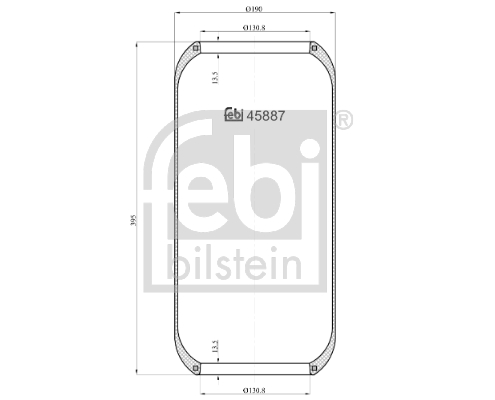 Burduf, suspensie pneumatica 45887 FEBI BILSTEIN