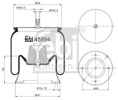 Burduf, suspensie pneumatica 45894 FEBI BILSTEIN