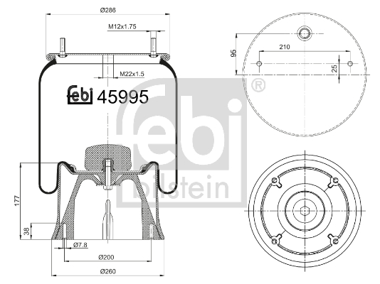 Burduf, suspensie pneumatica 45995 FEBI BILSTEIN