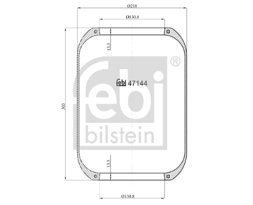 Burduf, suspensie pneumatica 47144 FEBI BILSTEIN