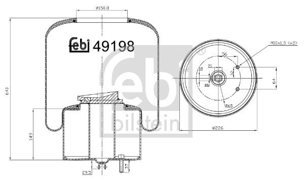 Burduf, suspensie pneumatica 49198 FEBI BILSTEIN