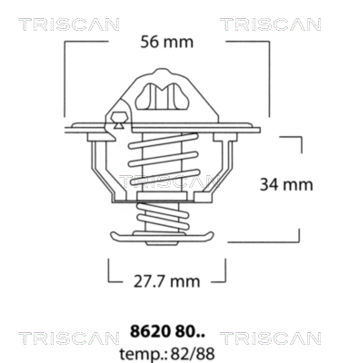 Termostat,lichid racire 8620 8088 TRISCAN