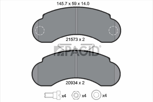 Set placute frana,frana disc T9025N PAGID