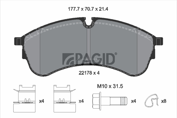 Set placute frana,frana disc T2679N PAGID