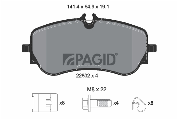 Set placute frana,frana disc T2733N PAGID