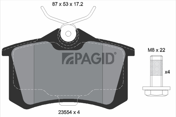 Set placute frana,frana disc T5075N PAGID