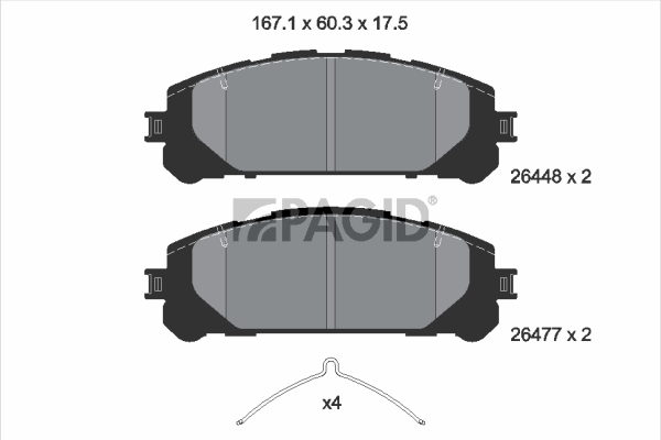 Set placute frana,frana disc T2943N PAGID