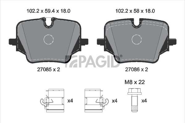 Set placute frana,frana disc T4632N PAGID