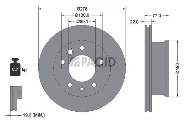 Disc frana 54315NC PAGID
