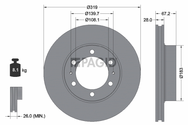 Disc frana 55304NC PAGID