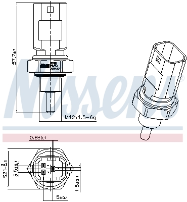 Senzor,temperatura lichid de racire 207001 NISSENS