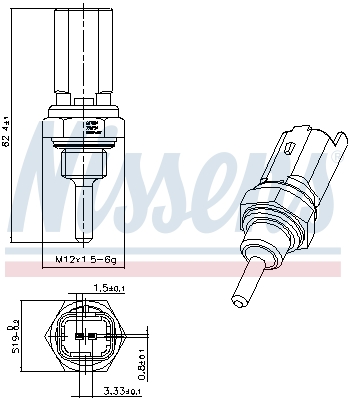 Senzor,temperatura lichid de racire 207004 NISSENS
