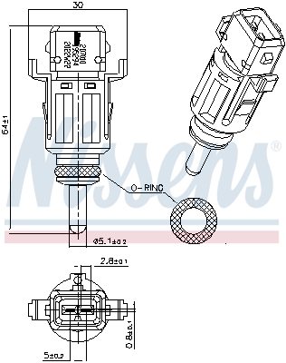 Senzor,temperatura lichid de racire 207010 NISSENS