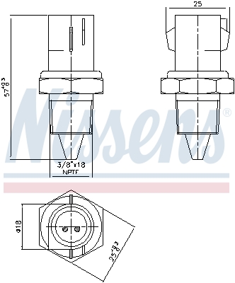 Senzor,temperatura lichid de racire 207012 NISSENS