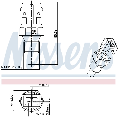 Senzor,temperatura lichid de racire 207014 NISSENS