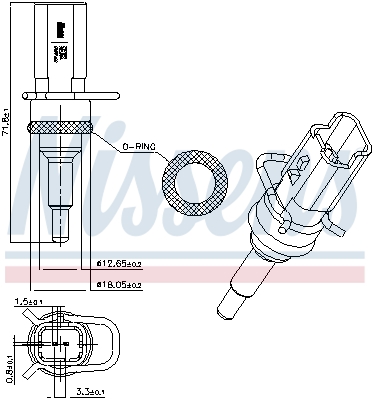Senzor,temperatura lichid de racire 207018 NISSENS