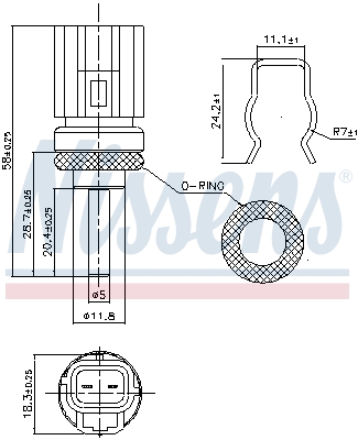 Senzor,temperatura lichid de racire 207020 NISSENS