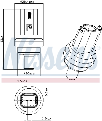 Senzor,temperatura lichid de racire 207021 NISSENS