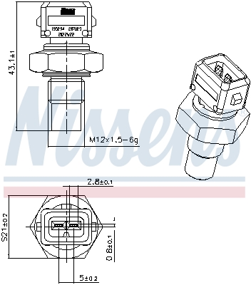 Senzor,temperatura lichid de racire 207023 NISSENS