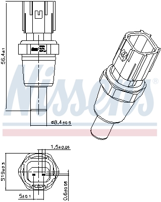 Senzor,temperatura lichid de racire 207029 NISSENS