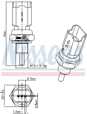 Senzor,temperatura lichid de racire 207033 NISSENS