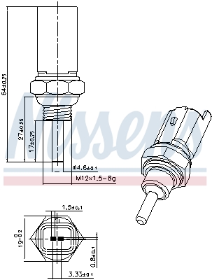 Senzor,temperatura lichid de racire 207034 NISSENS