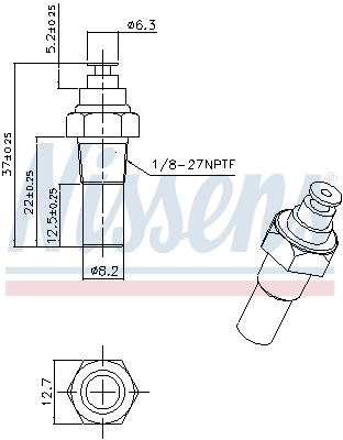 Senzor,temperatura lichid de racire 207036 NISSENS