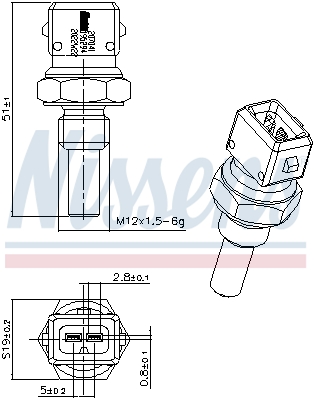 Senzor,temperatura lichid de racire 207041 NISSENS