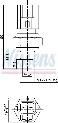 Senzor,temperatura lichid de racire 207043 NISSENS