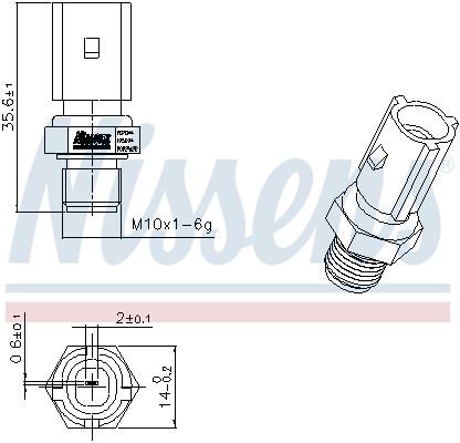 Senzor,temperatura lichid de racire 207044 NISSENS