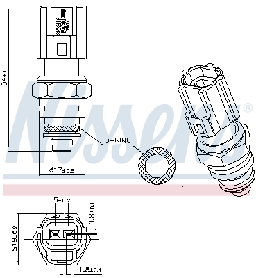Senzor,temperatura lichid de racire 207048 NISSENS