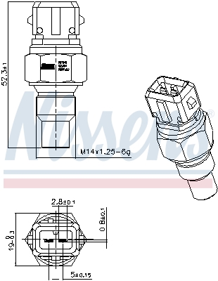 Senzor,temperatura lichid de racire 207049 NISSENS