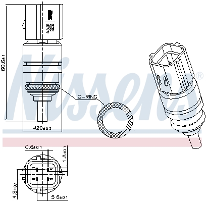Senzor,temperatura lichid de racire 207051 NISSENS