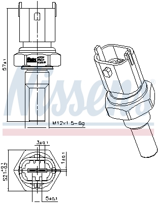 Senzor,temperatura lichid de racire 207052 NISSENS