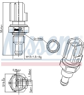 Senzor,temperatura lichid de racire 207056 NISSENS