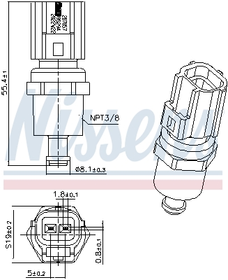 Senzor,temperatura lichid de racire 207057 NISSENS