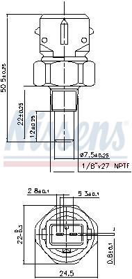 Senzor,temperatura lichid de racire 207060 NISSENS