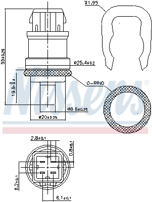 Senzor,temperatura lichid de racire 207061 NISSENS